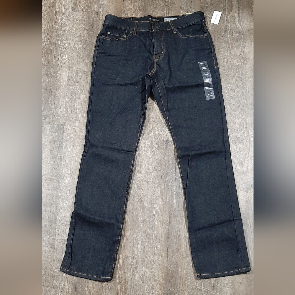 NEW Aeropostale Men's Jeans 30 x 30 Skinny Denim Dark Blue Wash Cotton Blend